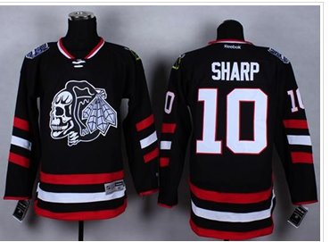 Chicago Blackhawks #10 Patrick Sharp Black(White Skull) 2014 Stadium Series Stitched NHL Jersey