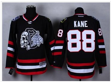 Chicago Blackhawks #88 Patrick Kane Black(White Skull) 2014 Stadium Series Stitched NHL Jersey