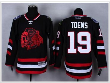 Chicago Blackhawks #19 Jonathan Toews Black(Red Skull) 2014 Stadium Series Stitched NHL Jersey