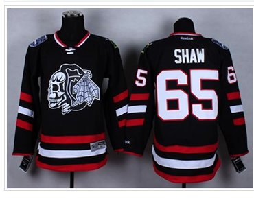 Chicago Blackhawks #65 Andrew Shaw Black(White Skull) 2014 Stadium Series Stitched NHL Jersey