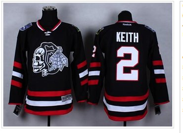 Chicago Blackhawks #2 Duncan Keith Black(White Skull) 2014 Stadium Series Stitched NHL Jersey