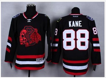 Chicago Blackhawks #88 Patrick Kane Black(Red Skull) 2014 Stadium Series Stitched NHL Jersey