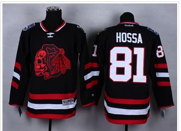 Chicago Blackhawks #81 Marian Hossa Black(Red Skull) 2014 Stadium Series Stitched NHL Jersey