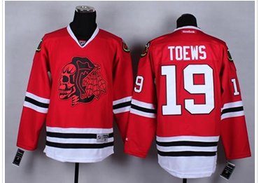 Chicago Blackhawks #19 Jonathan Toews Red(Red Skull) Stitched NHL Jersey