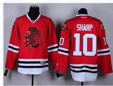 Chicago Blackhawks #10 Patrick Sharp Red(Red Skull) Stitched NHL Jersey