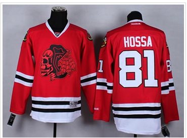 Chicago Blackhawks #81 Marian Hossa Red(Red Skull) Stitched NHL Jersey