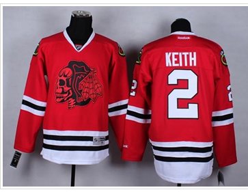 Chicago Blackhawks #2 Duncan Keith Red(Red Skull) Stitched NHL Jersey