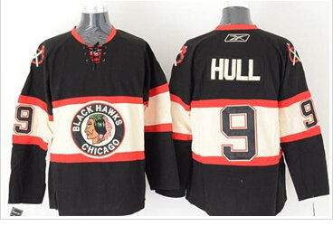 Chicago Blackhawks #9 Bobby Hull Black New Third Stitched NHL Jersey