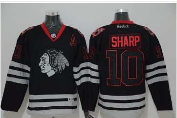 Chicago Blackhawks #10 Patrick Sharp Black Ice Stitched NHL Jersey