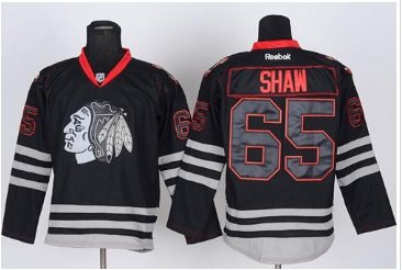 Chicago Blackhawks #65 Andrew Shaw Black Ice Stitched NHL Jersey