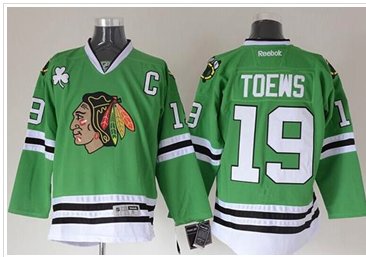 Chicago Blackhawks #19 Jonathan Toews Green Stitched NHL Jersey