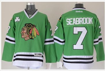 Chicago Blackhawks #7 Brent Seabrook Green Stitched NHL Jersey