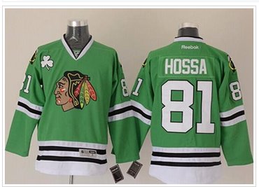 Chicago Blackhawks #81 Marian Hossa Green Stitched NHL Jersey