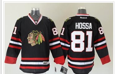 Chicago Blackhawks #81 Marian Hossa Black Stitched NHL Jersey