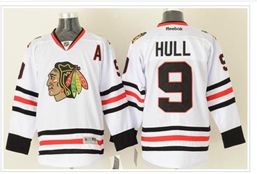 Chicago Blackhawks #9 Bobby Hull White Stitched NHL Jersey