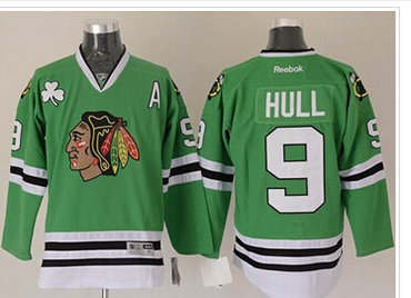 Chicago Blackhawks #9 Bobby Hull Green Stitched NHL Jersey