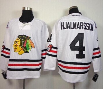 Chicago Blackhawks #4 Niklas Hjalmarsson White 2015 Winter Classic Stitched NHL jersey