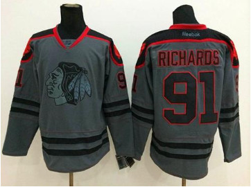 Chicago Blackhawks #91 Brad Richards Charcoal Cross Check Fashion Stitched NHL jersey