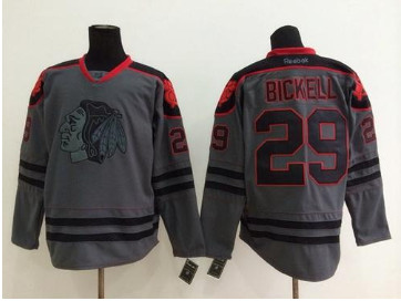 Chicago Blackhawks #29 Bryan Bickell Charcoal Cross Check Fashion Stitched NHL Jersey