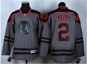 Chicago Blackhawks #2 Duncan Keith Charcoal Cross Check Fashion Stitched NHL Jersey