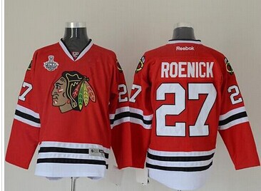 Chicago Blackhawks #27 Jeremy Roenick Red Stitched With Stanley Cup Finals NHL Jersey