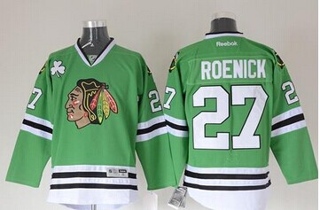 Chicago Blackhawks #27 Jeremy Roenick Green Stitched NHL Jersey