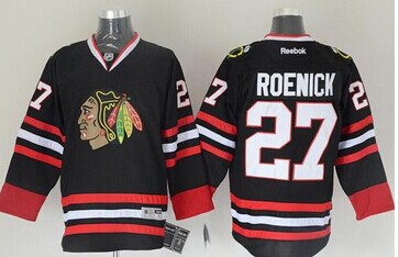 Chicago Blackhawks #27Jeremy Roenick Black Stitched NHL Jersey