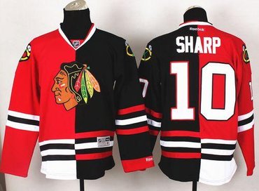 Chicago Blackhawks #10 Patrick Sharp Red-Black Split Stitched NHL Jersey