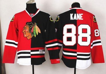 Chicago Blackhawks #88 Patrick Kane Red-Black Split Stitched NHL Jersey