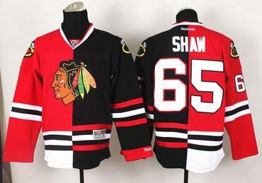 Chicago Blackhawks #65 Andrew Shaw Red-Black Split Stitched NHL Jersey