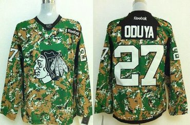 Chicago Blackhawks #27 Johnny Oduya Camo Veterans Day Practice Stitched NHL Jersey