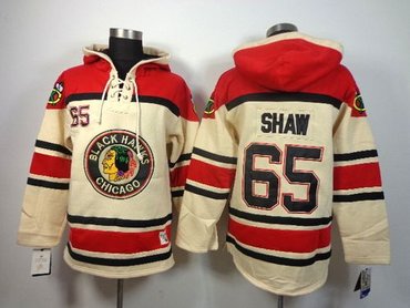 Chicago Blackhawks #65 Andrew Shaw White Sawyer Hooded Sweatshirt NHL Jersey