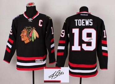 Chicago Blackhawks #19 Jonathan Toews Black Autographed Stitched NHL Jersey