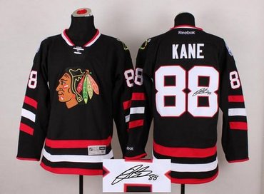 Chicago Blackhawks #88 Patrick Kane Black Autographed Stitched NHL Jersey