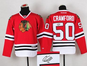 Chicago Blackhawks #50 Corey Crawford Red Autographed Stitched NHL Jersey