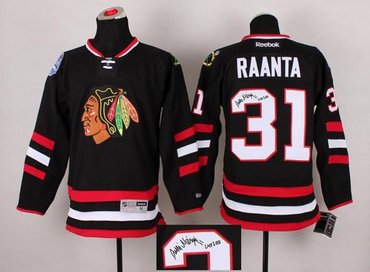 Chicago Blackhawks #31 Antti Raanta Black Autographed Stitched NHL Jersey