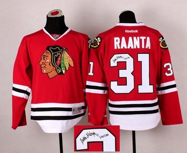 Chicago Blackhawks #31 Antti Raanta Red Autographed Stitched NHL Jersey