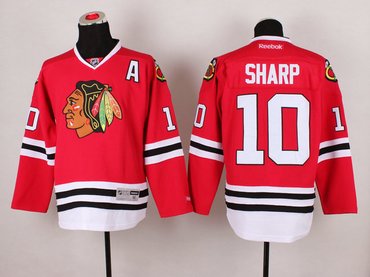 Chicago Blackhawks #10 Patrick Sharp(A Patches) Red Hockey NHL Jersey