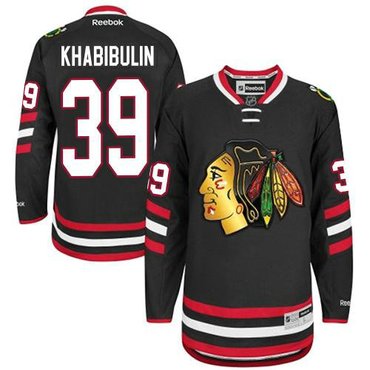 Chicago Blackhawks #39 Nikolai Khabibulin Black 2014 Stadium Series Hockey NHL Jersey