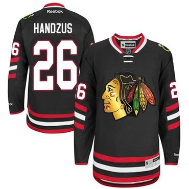 Chicago Blackhawks #26 Michal Handzus Black 2014 Stadium Series Hockey NHL Jersey