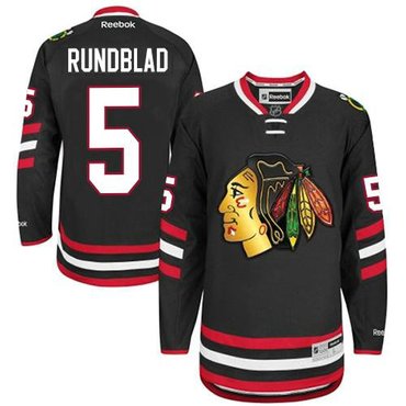 Chicago Blackhawks #5 David Rundblad Black 2014 Stadium Series Hockey NHL Jersey