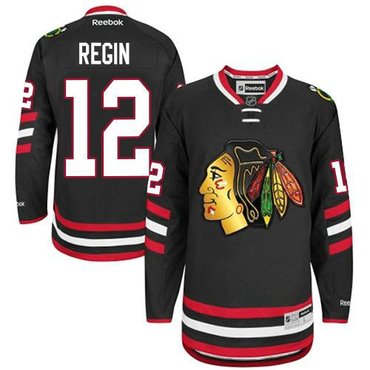 Chicago Blackhawks #12 Peter Regin Black 2014 Stadium Series Hockey NHL Jersey