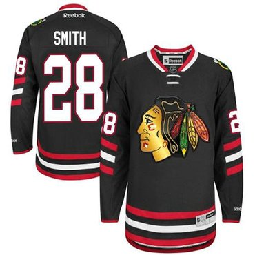 Chicago Blackhawks #28 Ben Smith Black 2014 Stadium Series Hockey NHL Jersey