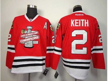 NHL chicago blackhawks #2 keith red(new 2013 Stanley cup champions)(patch A)