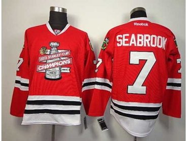 NHL chicago blackhawks #7 seabrook red(new 2013 Stanley cup champions)