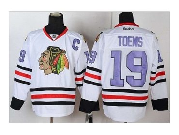 nhl jerseys chicago blackhawks #19 toews white(number purple)(patch C)