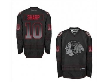 nhl jerseys chicago blackhawks #10 sharp black(number black-red)