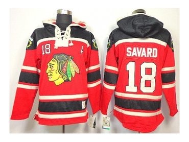 nhl jerseys chicago blackhawks #18 savaro red(pullover hooded sweatshirt patch A)