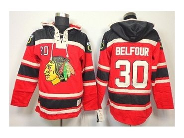 nhl jerseys chicago blackhawks #30 belfour red(pullover hooded sweatshirt)