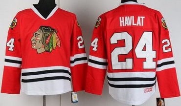 Chicago Blackhawks 24 Martin Havlat Red CCM Throwback NHL Jerseys